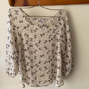 Bow Detailed Sheer Blouse